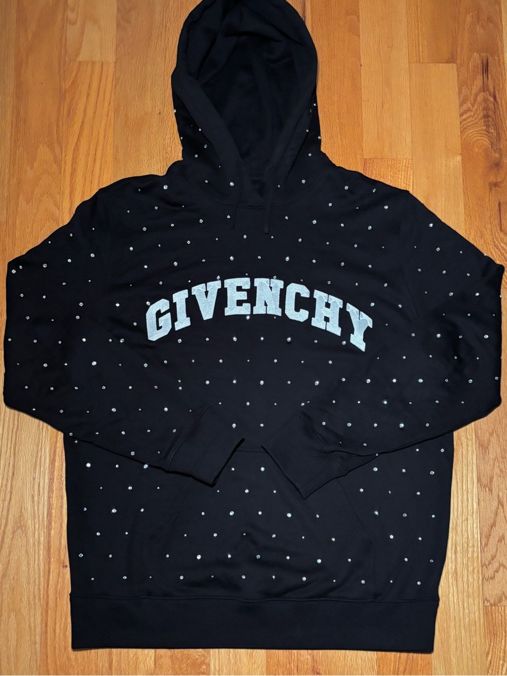 Givenchy Rhinestone Logo Runway Hoodie, NWOT